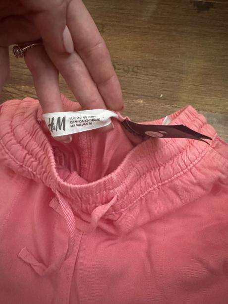 Ružové príjemné kapsáče, h&m,140