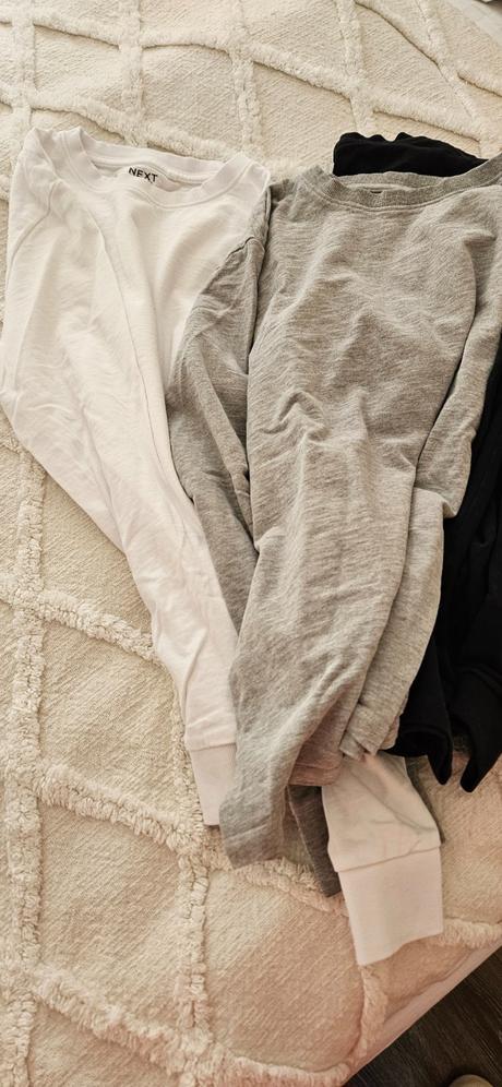 3 tričká dlhý  rukáv, next,164