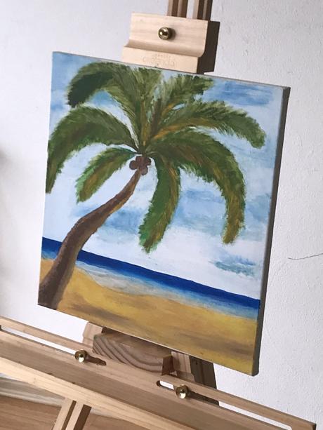 Ručne maľovaný obraz tropický raj,