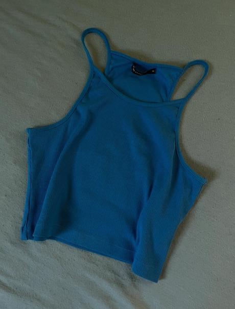 Modre crop tielko, house,m