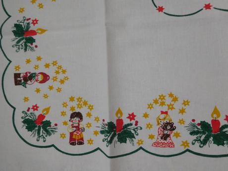 Retro vianočný bavlnený obrus-101 x 108 cm, obrusy, 