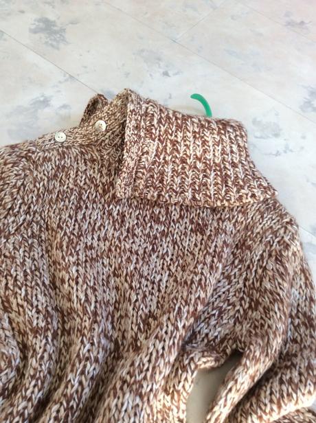 Melírovaný vlnený teplý rolák, m