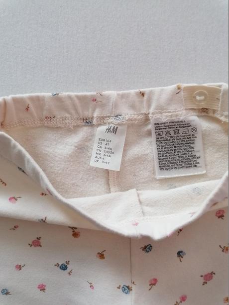 Zateplene leginy s kvietkami, h&m,104