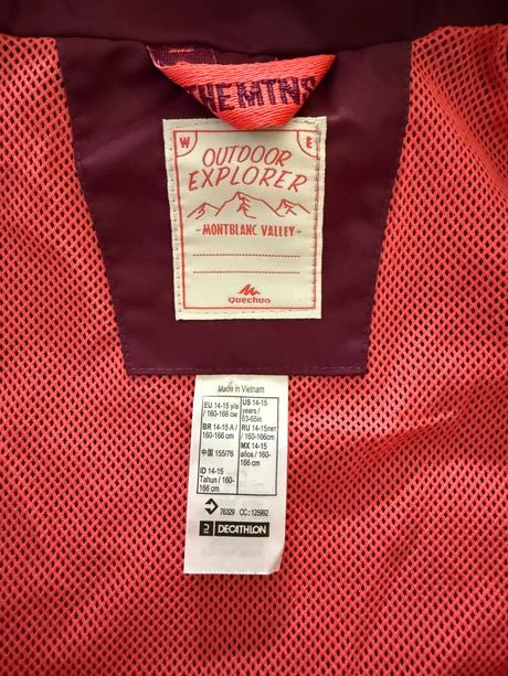 Prechodná vodeodolná dievčenská bunda quechua, quechua,164