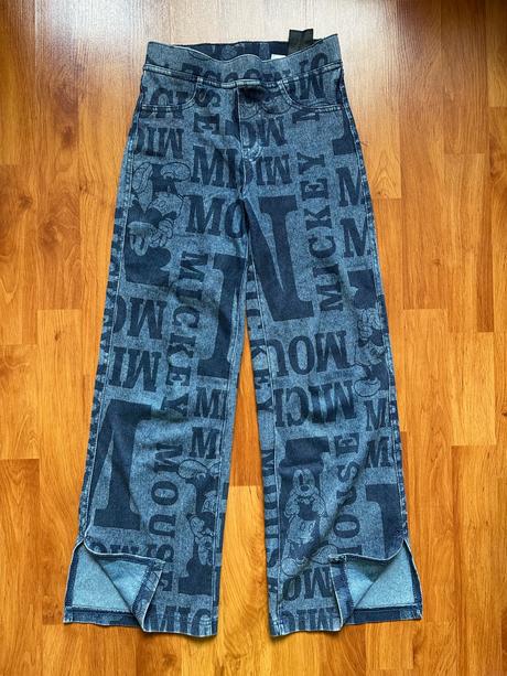 Riflové nohavice disney, h&m,134