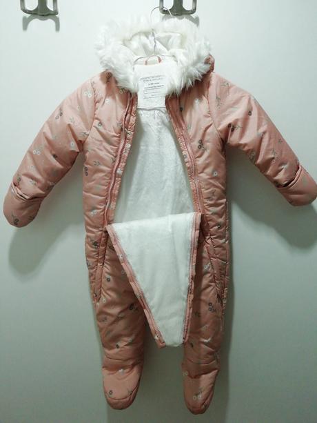 Zimná kombinéza overal s kožušinkou, primark,86