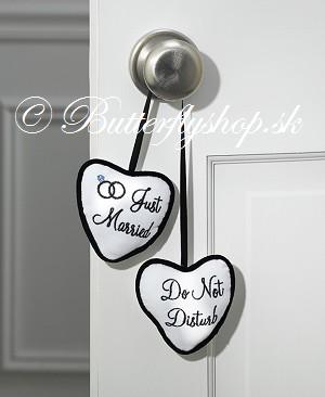 Závesné srdiečka just married, 