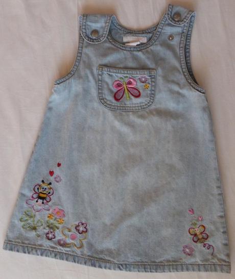 Riflové šatečky vyšívané veľ.86, h&m,86