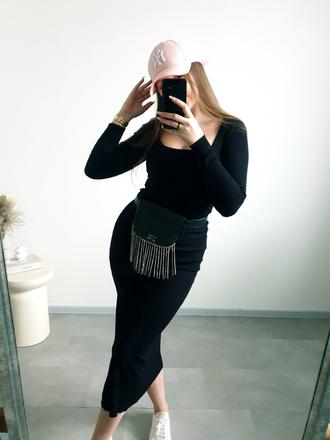 Čierne midi šaty s/m, s