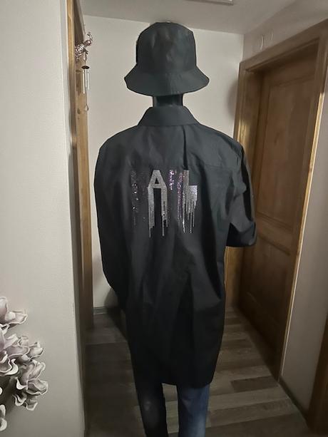 Bavlnená oversize čierna košeľa zn. karl lagerfeld,