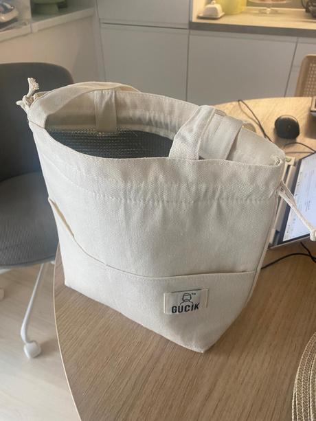 Krémová termo taška na obed, 