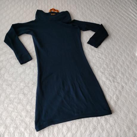 Slow fashion buga mikinové modré šaty s/xs, s