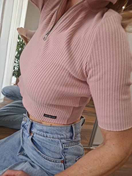 Calvin klein pleteny pulover top tričko xs/s, calvin klein,s