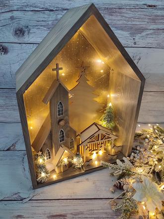 Vianočný svietiaci domček,