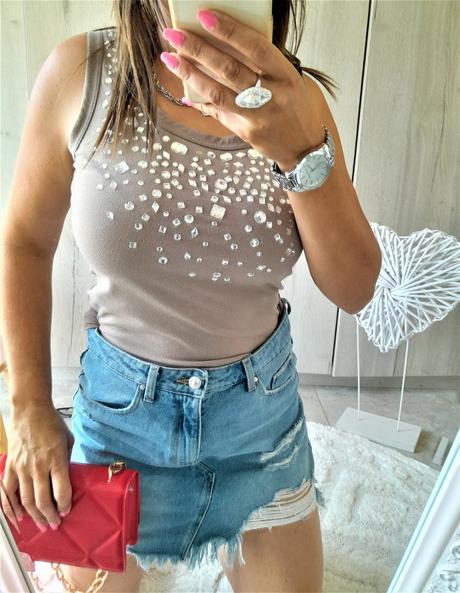 Tričko s kamienkami-m, bonprix,m