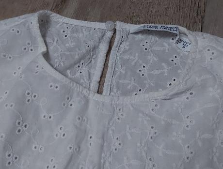 Biely madeirový top, zara,m