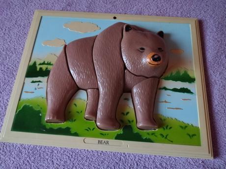 Plastová vkladacia skladačka medveď (bear),