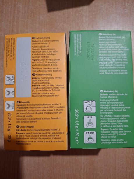 Čaj medovkový a rumančekový, 