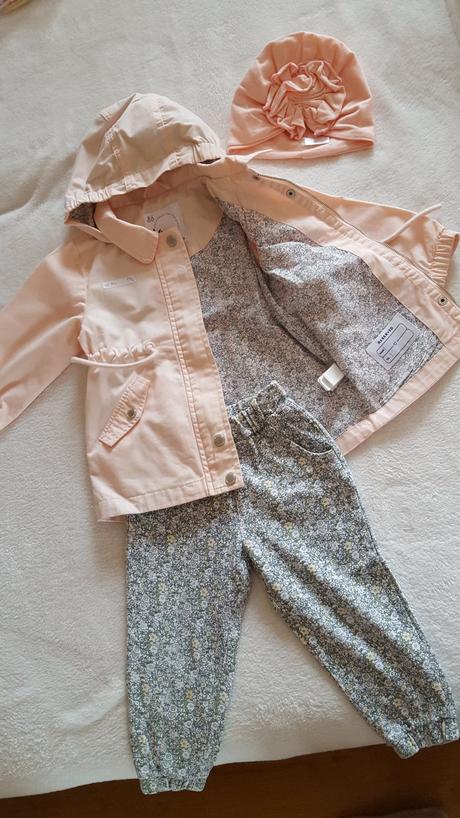 Krásny set - bavlnený kabátik, nohavice a čiapka, reserved,92