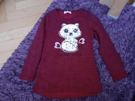 Hrubé tričko s flitrami veľ. 128, 128