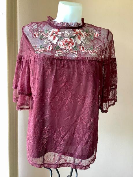 Krajkova bluzka s vysivkou, new look,m