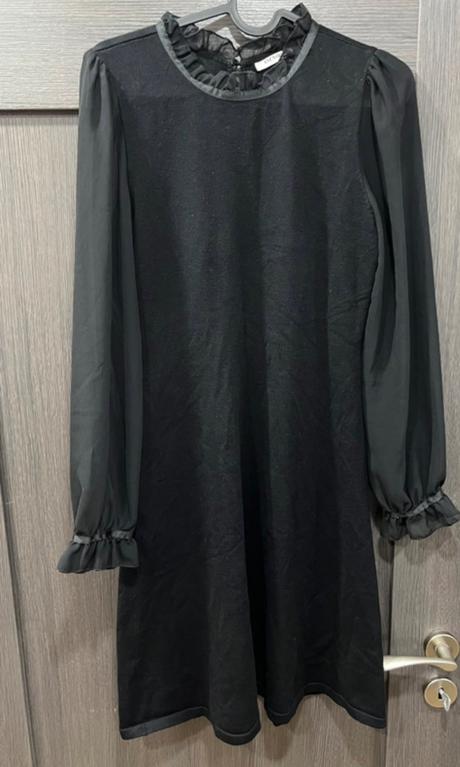 Teplé čierne šaty, orsay,s