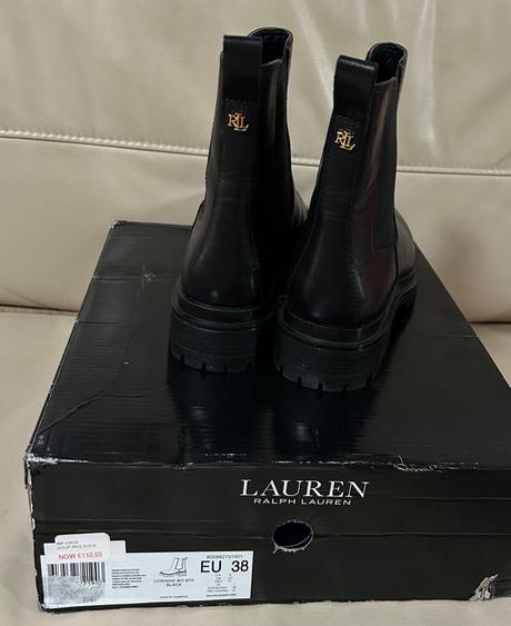 Kožené členkove topánky ralph lauren, ralph lauren,37