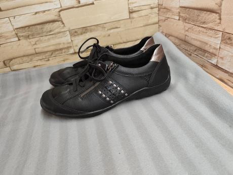 Rieker - remonte 39 - dámske kožené čierne topánky, rieker,39