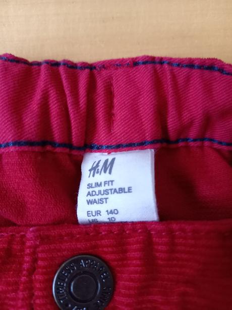 Menčestrové nohavice, h&m,140