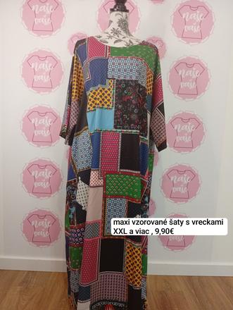 Maxi vzorované šaty s vreckami, xxxl