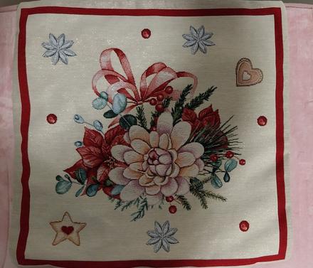 Gobelínový vankúš vianočná ruža,