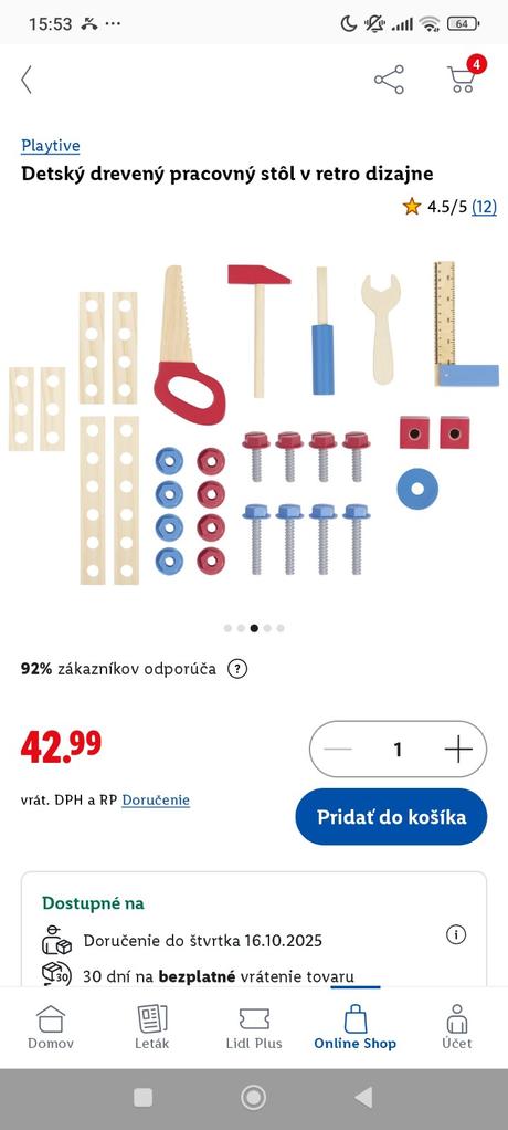 Retro dielňa - stolík s náradím,