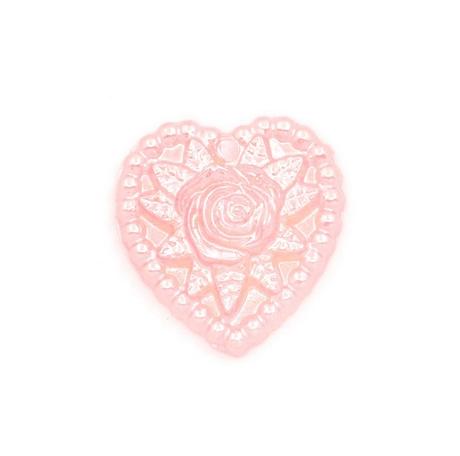 Ozdobné srdiečka 18x17 mm neónkovo ružové,
