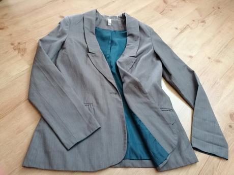 Sivé sako, denim,40