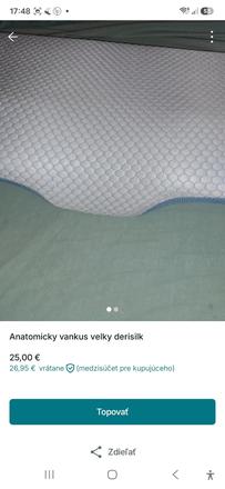 Anatomicky vankus derisilk, 