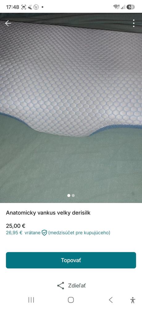 Anatomicky vankus derisilk, 