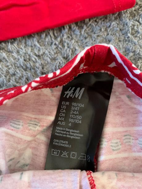 Vianočné pyžamo h&m v.98/104, h&m,98