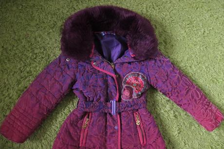 Desigual original krasna dievcenska dlhsia bunda, desigual,110