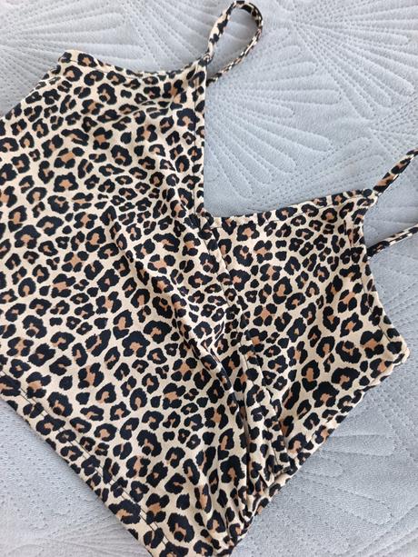 Leopardí top na ramienka, xs