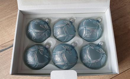 Vianočné sklenené modré gule,