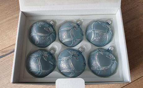 Vianočné sklenené modré gule, 