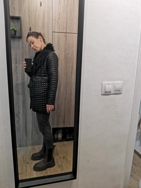 Kabát koženkový, m