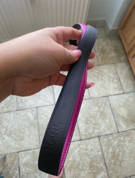 Ružový kožený opasok karl lagerfeld, karl lagerfeld