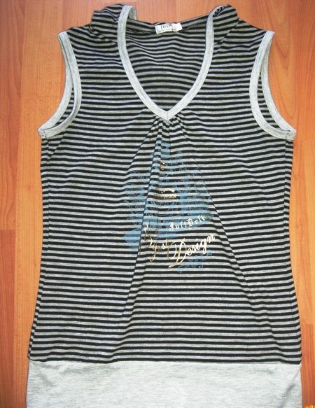 Prúžkované tričko s kapucňou, m