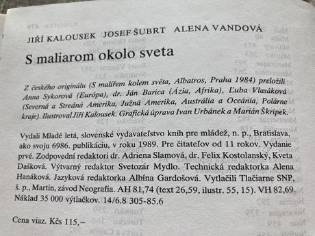 S maliarom okolo sveta prvé vydanie 1989,