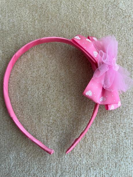 Ružová čelenka s mašličkou,