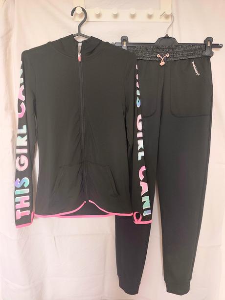 Dievčenský športový outfit 3 ks-mikina, 2xnohavice, pepco,164