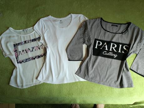 3x blúzky- tričko s, terranova,158