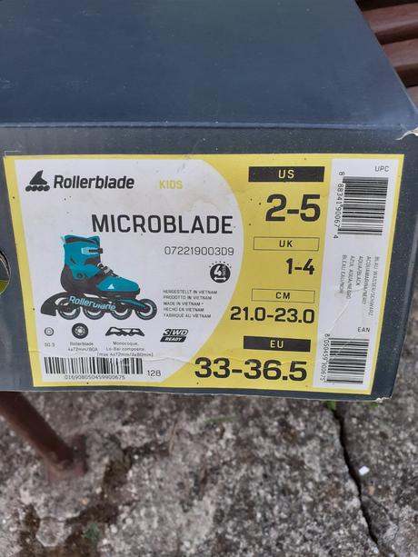 Korčule kolieskove nastaviteľné, rollerblade,33