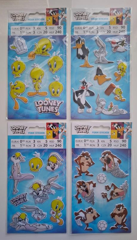 Zápisník, perá, nálepky "tweety", 